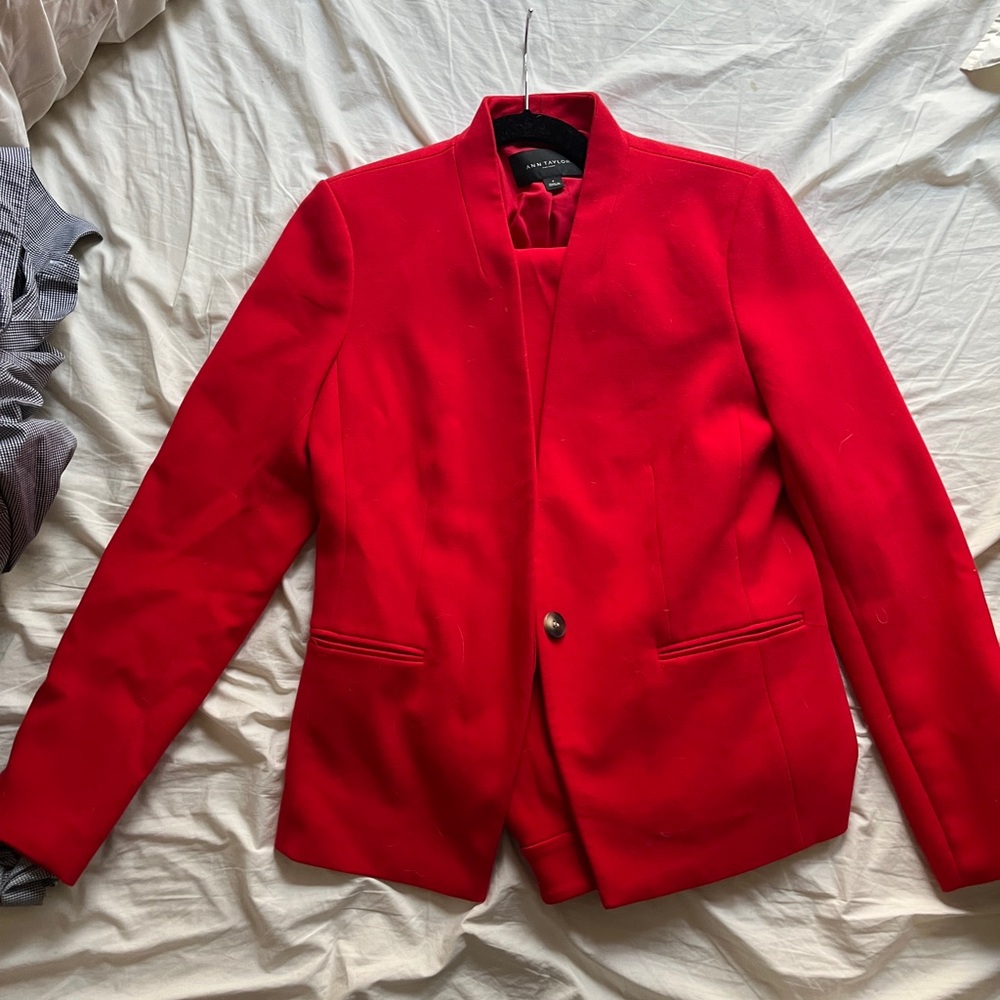 Ann Taylor Vibrant Red Suit